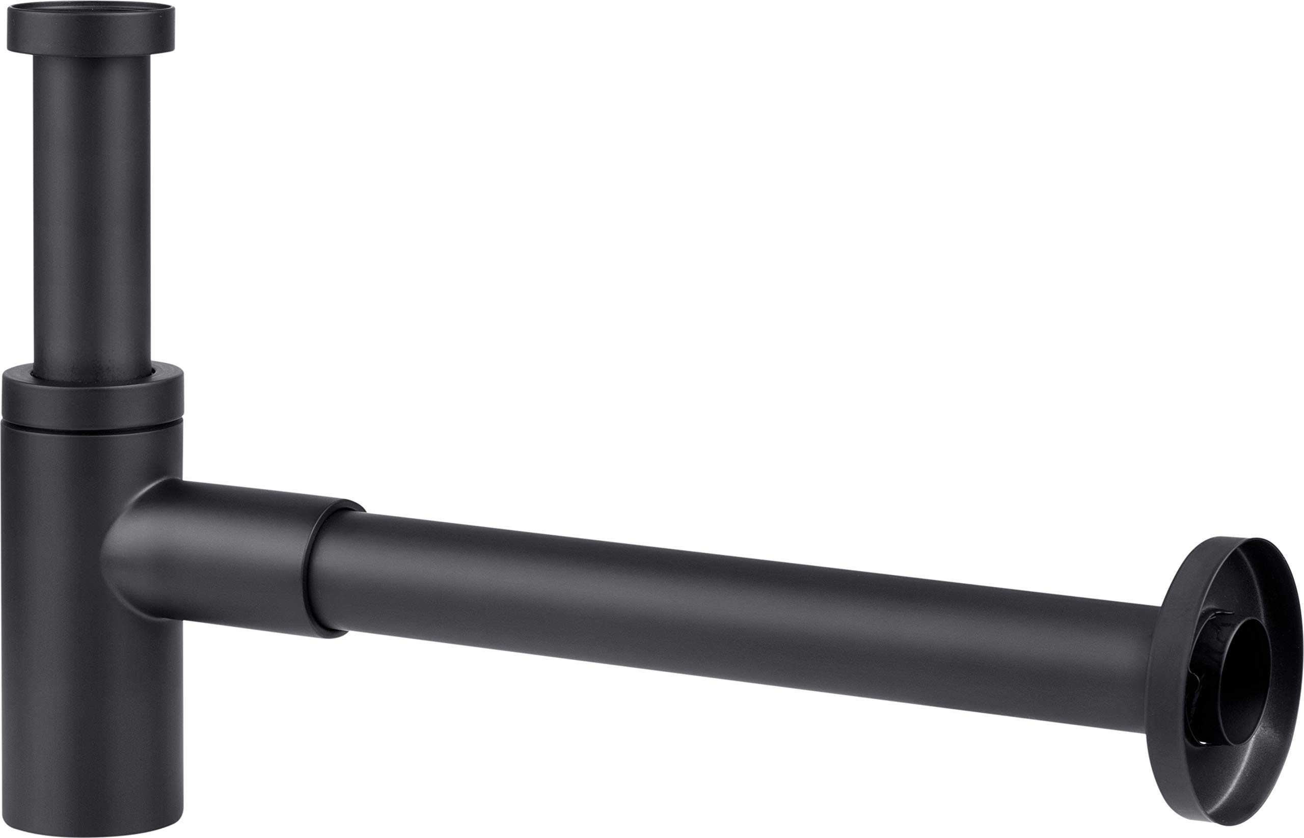 Cornat Design Angle Valve - 1/2 Inch External Thread Wall Connection - 3/8 Inch Tap Connection - with Handle - Brass - Black/Angle Control Valve / T317005