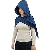 Women Men Fashion Shawl Scarf Cape | Multifunctional Hooded Cowl | Medieval Linen Cotton Cowl Hood |Vintage Goth Costume