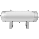 Air Reservoir Tank 10L Portable 5 Port Compressed Air Storage for Workshop Garage 304 Stainless Steel Mirror Finish 2.1 Gallon Horizontal Pressure Tank 1.25MPa
