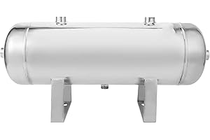 5 Port 304 Stainless Steel Air Reservoir Tank 1.25MPa, 10L High Pressure Air Tank 1/2 1/4NPT, Mirror Horizontal Air Hydraulic