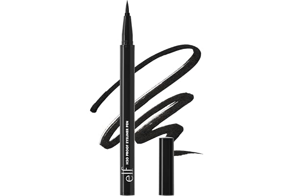 e.l.f. H2O Proof Eyeliner Pen, Felt Tip, Waterproof, Long-Lasting, High-Pigmented Liner For Bold Looks, Vegan & Cruelty-Free,