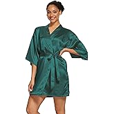 Women's Satin Robes Floral Bridesmaid Robes Short Silk Kimonos Sleepwear