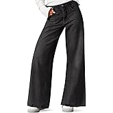Cicy Bell Women's Wide Leg Jeans Casual High Waisted Distressed Frayed Hem Loose Trendy Baggy Denim Pants with Pockets