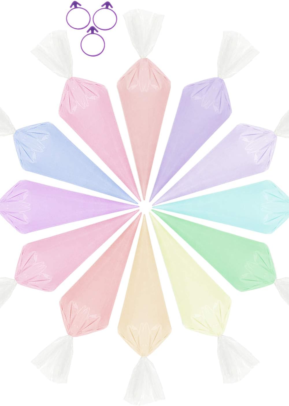 WORLD STRONGEST DISPOSABLE PIPING BAGS - (100 Pack) 16 inch Clear Plastic Pastry Bag. Perfect for Frosting Cake Decorations, Royal Icing Cookie Decorating, Macaroons. Professional Baking Supplies Set