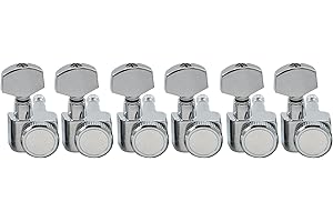 Musiclily Pro 6-in-line 2-pins Guitar Locking Tuners Machine Heads Tuning Pegs Keys Set for Fender Strat/Tele Electric Guitar