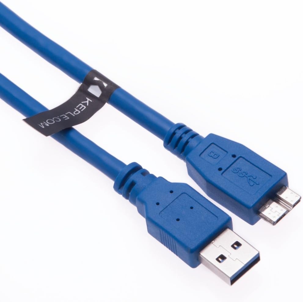 Keple USB Micro-B 3.0 A to Micro B 5Gbps SuperSpeed Cable Compatible with Portable External Hard Drive SSD HDD
