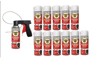 woolwax 12 Oz Undercoating (12) Cans Lanolin Aerosol Spray Straw (Clear) Rust Inhibitor and Prevention, Anti Corrosion Lubricant, Spray Can Extension Wand with Spray Trigger