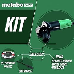 Metabo HPT 4-1/2-Inch Angle Grinder, Includes 5