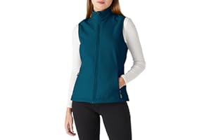 Outdoor Ventures Women's Lightweight Softshell Vest Windproof Fleece Lined Zip Up Sleeveless Jacket for Running Hiking Golf
