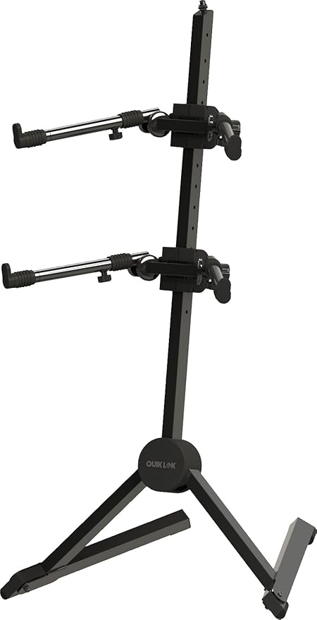 Amazon Com Quick Lok Sl 930 Fully Adjustable Double Tier Slant Keyboard Stand With Nylon Bag Black Musical Instruments