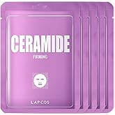 LAPCOS Ceramide Sheet Mask, Daily Moisturizing Face Mask, Hydrates & Plumps Skin, Korean Beauty Favorite 5-Pack