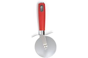 Farberware- Soft Grip Pizza Wheel, Stainless Steel Pizza Cutter, Dishwasher Safe (Red)