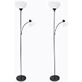 Simple Designs Lampada Da Terra Mamma-figlia 2 Pezzi Nera 182cm | Con Luce Da Lettura