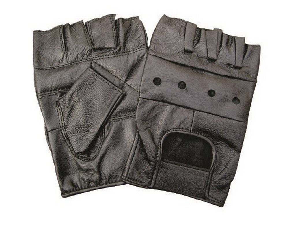 Cowhide Leather Fingerless Gloves W/Padded Palm AL3000M