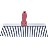 MARSHALLTOWN Scarifier, 12 Inch, Lightweight Steel, Plaster Tool | 1/4 x 3 Inch Flexible Blue Steel Tines, Soft Grip Handle, Scratch and Key Plaster Undercoat, Topcoat Bonds Tightly, 723