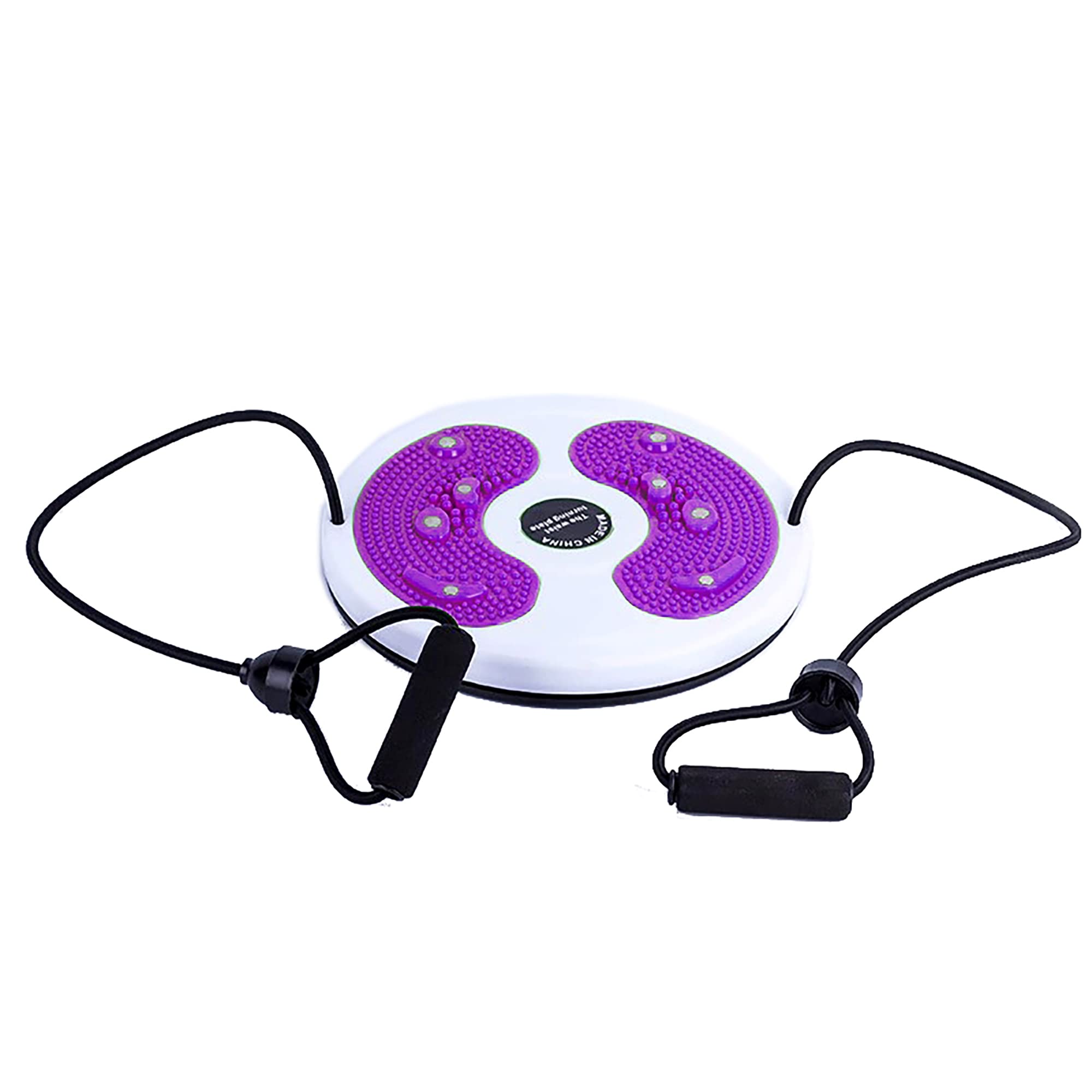 Twister with rope and handle, turntable, white/purple, diameter: 280 mm, thickness: 32 mm