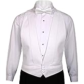 OmegaTux White Cotton Pique Tuxedo Openback(Backless) Vest, with White Pique Bowtie
