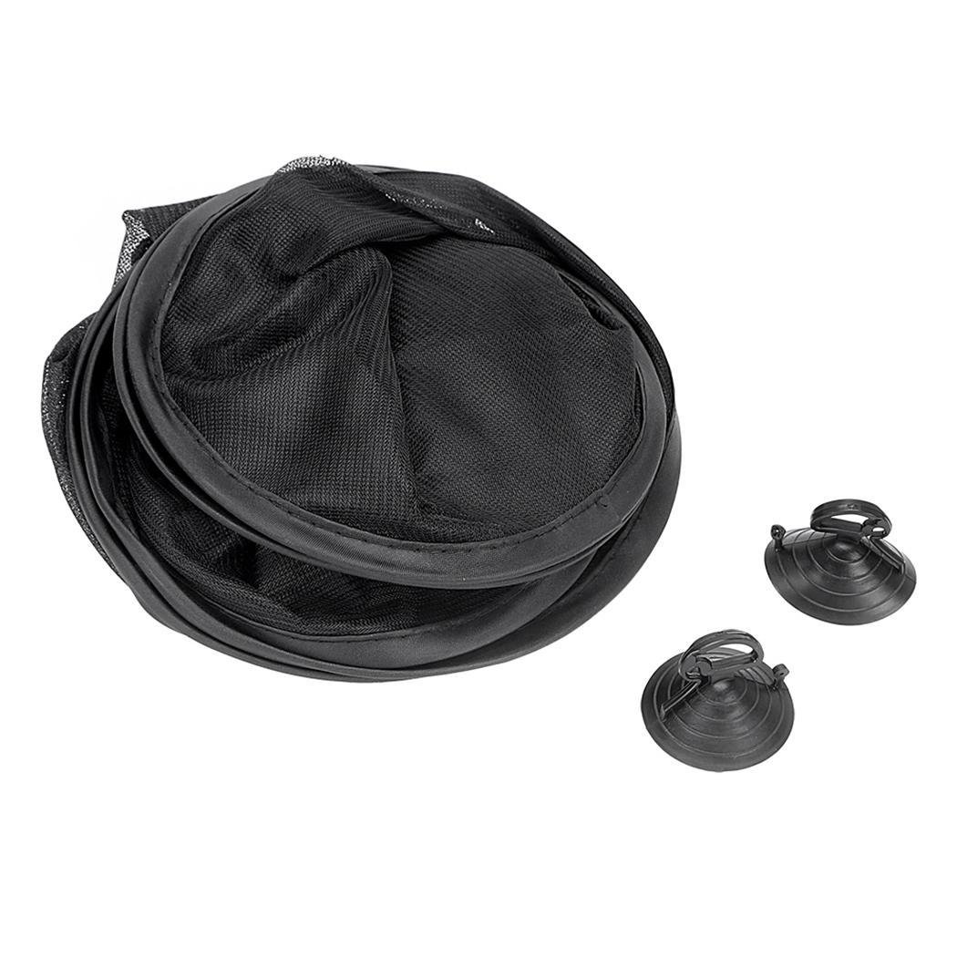 Scallop - Parasole per finestrini anteriori, con ventosa, 2 pezzi, colore: Nero