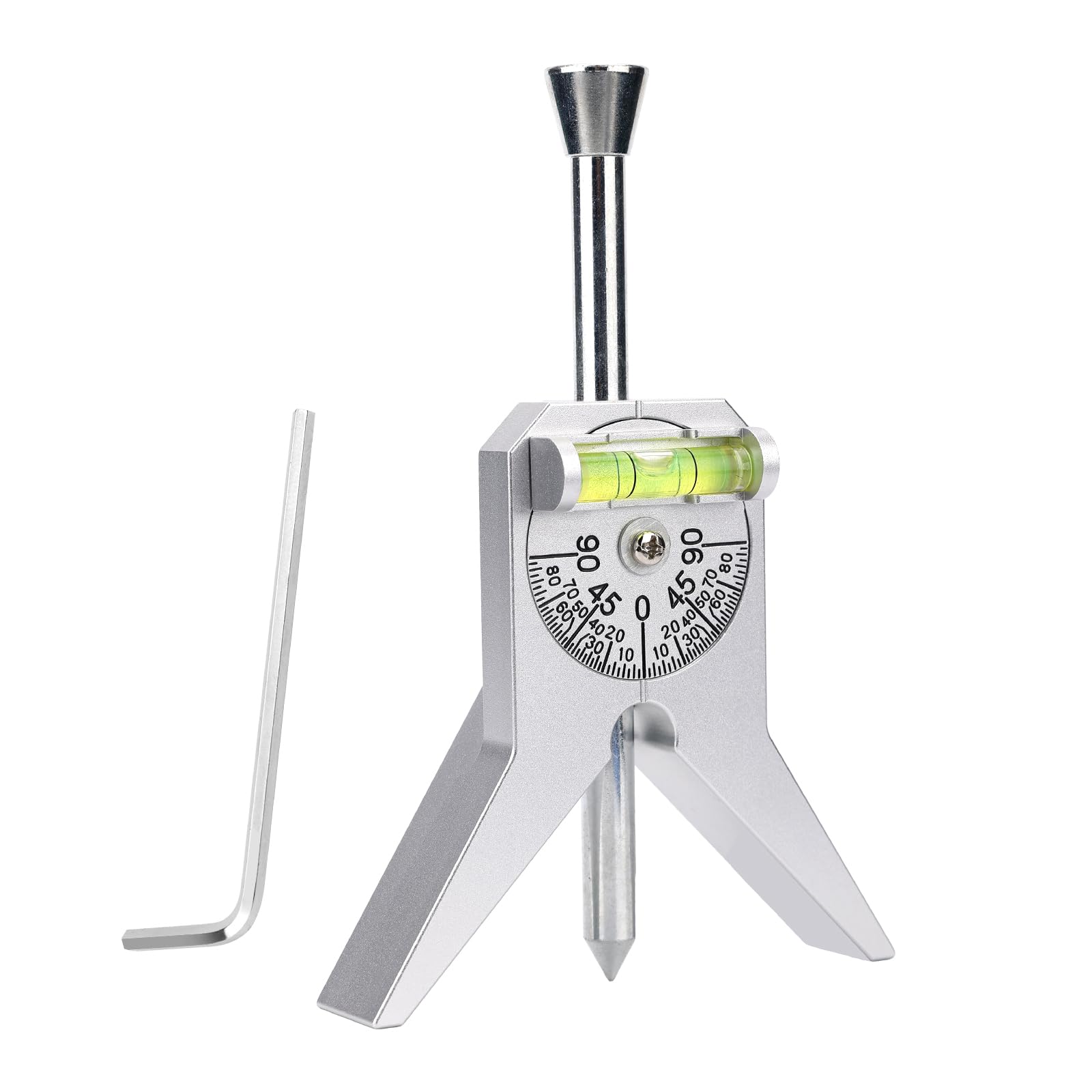 Pipe Center Finder, Pipe Fitting Tools Measure Pipe Diameter Over 0.5in and up Pipe Marker Centering Tool Centering Head with 4in Y-Type Base and Adjustable Dial Bubble Protractor