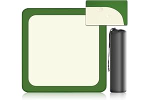 XXSTAR 32.5 Inch Mahjong Mat for Table, 3MM Non-Slip & Noise Reduction Gaming Mat with Drawstring Bag, Perfect for Poker, Board Games, Card Games, Tile Games, and Dominoes (Forest Green-Light Yellow)