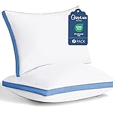 CozyLux Pillows Standard Size Set of 2, Soft Supportive 3D Down Alternative Bed Pillow for Sleeping 2 Pack Blue, Luxury Hotel Quality Gusseted Bedding Pillow for Back, Stomach or Side Sleepers 18x26