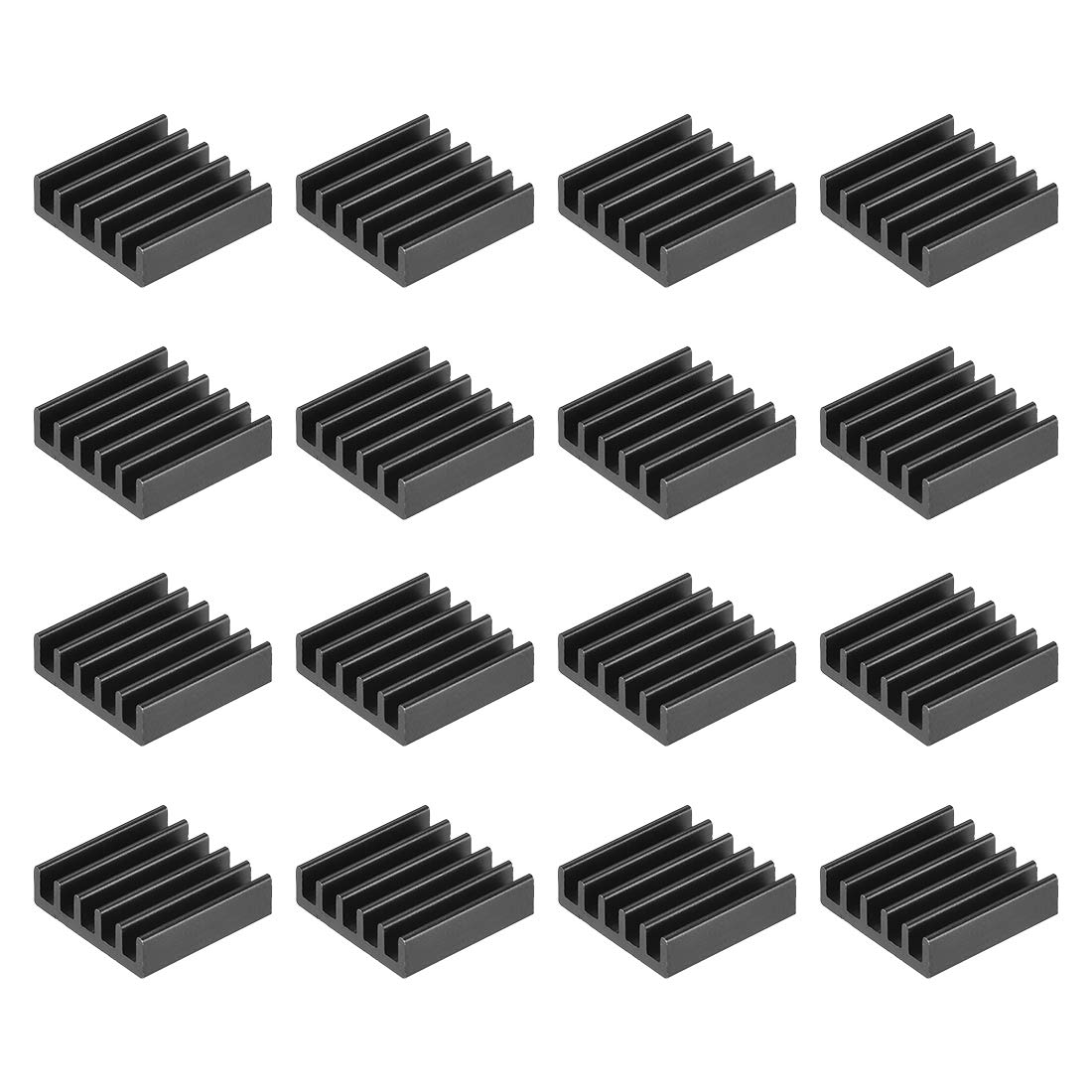 sourcing map Electronics Cooler Heatsink for MOS GPU IC Chip Black 14 x 14 x 4 mm 20pcs