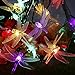 Solar String Lights, 19.7feet 40 LED Dragonfly Outdoor Solar Powered Lights Waterproof Fairy Lights for Patio, Garden, Lawn, Path, Party and Home Decorations, Multi Color