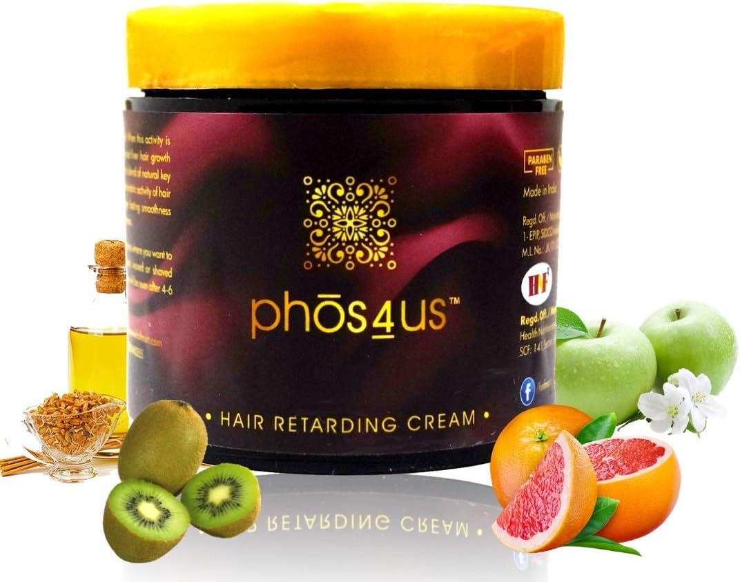 phos4us - Hair Retarding Cream (Natural Hair Retarder) Hair Minimizer and Vanishing Cream (After Waxing, Hair Removing and Post Threading Cream for Men and Women) 100gm (Hair Inhibitor 3.53 OZ)