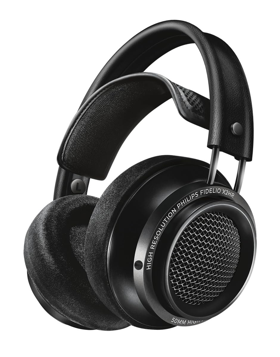 Philips Fidelio X2HR Over-Ear High Resolution Wired Headphones | Open-Back Design | Double-Layered Ear Shells | 50 mm Neodymium Drivers | Deluxe Memory Foam Earpads