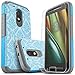 Moto G4 Play Case, Moto G Play Case (4th Gen), Starshop [Shock Absorption] Dual Layers Impact Advanced Protective Cover With [Premium HD Screen Protector Included] For Motorola Moto G4 Play(Teal Lace)