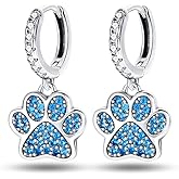 TINSLO 925 Sterling Silver Women Earrings, Sparkling Star and Moon Earrings, Various Hypoallergenic Earrings, Best Gift for Women