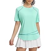 baleaf Women's Short Sleeve Sun Protection Shirts Moisture Wicking Quick Dry Workout Top for Hiking Running UPF 50+