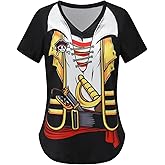 Eymitory Womens Pirate Costume Funny Pirates T-Shirt Cruise Shirts Accessories Halloween T Shirts