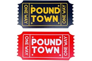 YJ PREMIUMS 2PC Pound Town Ticket Poundtown Raffle Tickets Roll Sign Romantic Relationship Wedding Anniversary Dates Valentine’s Day Funny Gifts for Him Her Men Boyfriend Girlfriend Husband Wife Fiance Partner