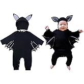 AGQT Newborn Infant Baby Boy Girls Halloween Bat Costume 2PCS Romper Size 0-24 Months