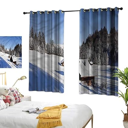 Amazon Com Custom Curtain Winter Girl Room Blackout Curtain Log
