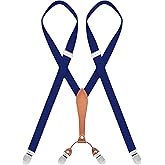 AYOSUSH Elastic Suspenders for Women Thin Y Back 4 Clip Skinny Ladies Suspenders