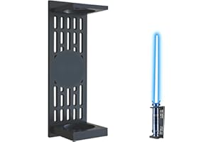GRILLGAUGE Lightsaber Wall Mount, Wooden Lightsaber Stand, Light Saber Wall Mount Holder For Lightsaber Display With Four Logos, Gift For Lightsaber Collectors