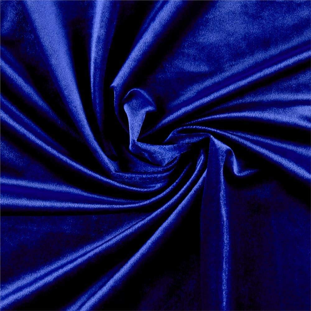 Three Crown Velvet Fabric Soft Strong Material - Home Decor, Curtains, Upholstery, Dress - 112cm Wide (Royal Blue, 2 Meter) โ image 1