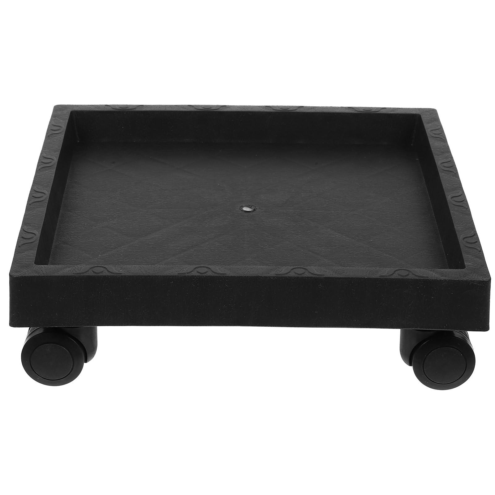 Housoutil Square Flower Pot Tray with Wheels 11.4In Thickened Plastic Stand for Indoor Outdoor Garden Patio Balcony Movable Plant Pot Holder to Prevent Water Overflow