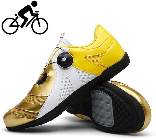 gold cycling shoes