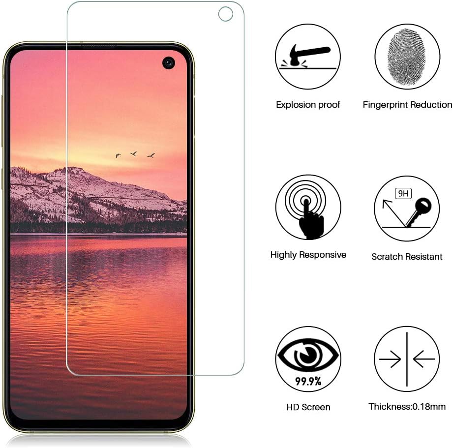 MP-MALL 3-Pack Screen Protector Compatible with Samsung Galaxy S10e 5.8-inch, Not Fit for Galaxy S10, S10 Plus, Tempered Glass Installation Frame