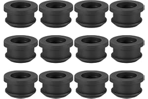 PATIKIL 16mm / 5/8 Inch Drill Hole,1/2 Inch ID Rubber Grommets, 12Pcs Top Hat Grommet for Wiring Eyelet Ring Gasket Automotiv
