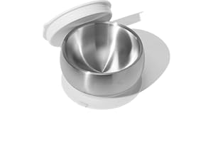 Avanchy Baby Bowls with Suction and Storage Lids Set. Babies Kids Toddler Boys Girl First Food Feeding. Fits Feeding High Chair Table. Stainless Steel, White