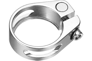 uxcell Bike Seat Post Clamp, 31.8mm Aluminum Alloy Bicycle Seat Post Clamp Quick Release Tube Clip for 27.2-28.6mm Mountain R