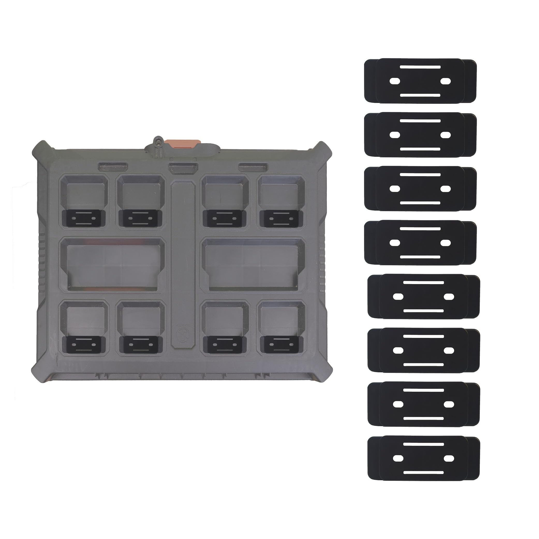 StealthMounts Mounting Feet Compatible with Milwaukee Packout System – 8 Pack Heavy Duty ABS Mounting Brackets for Tool Box & Workshop Organisation (Black)