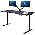 ApexDesk Elite Pro Series 60" x 27" Electric Height Adjustable Stand up Desk, Sit Stand Home Office Desk, Computer Desk - Curved Black