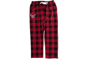 Calhoun NHL Surf & Skate Men's Team Logo Plaid Pajama Pants – 100% Woven Brushed Soft Fabric