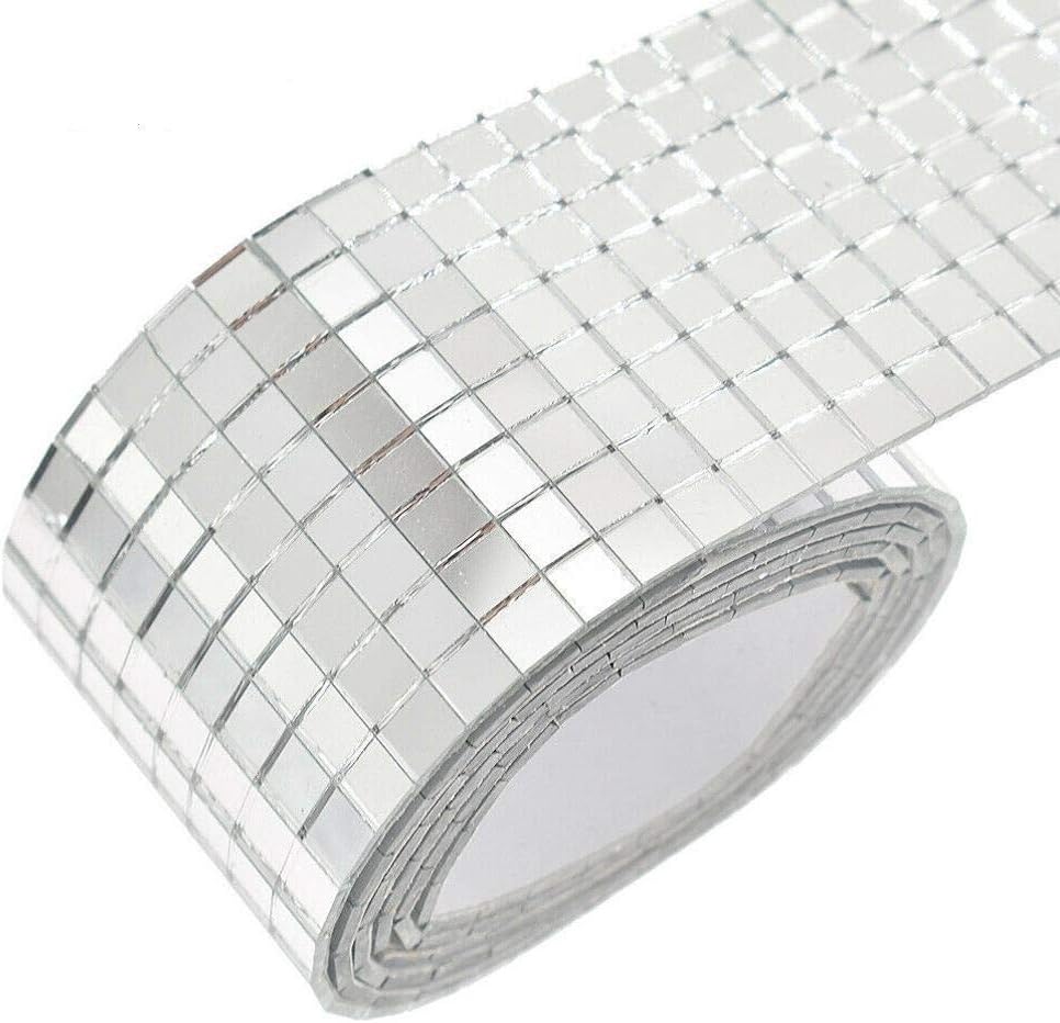 ADHG Mirrors Mosaic Tiles SelfAdhesive Sticker Mini Square Glass