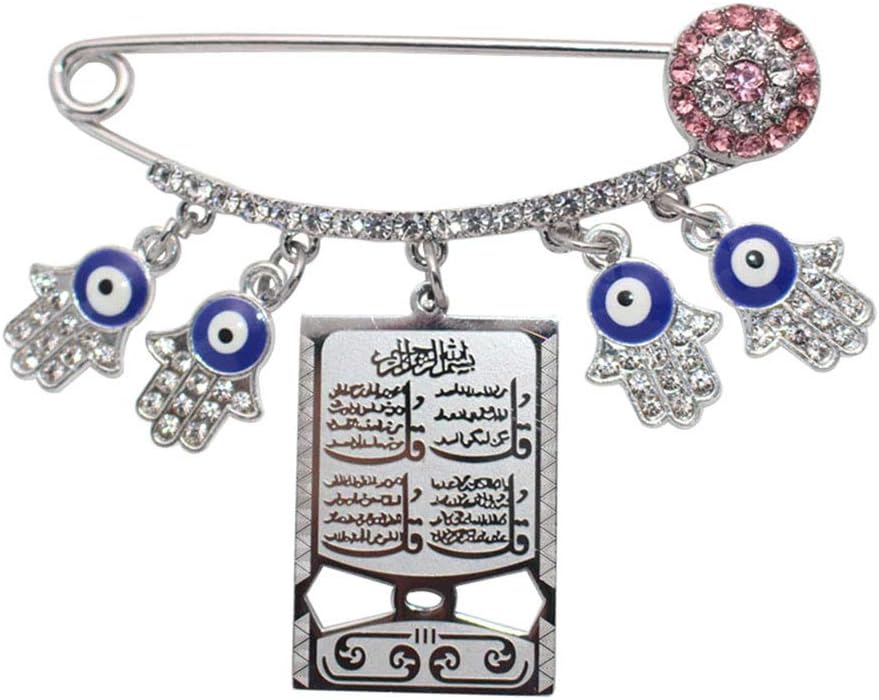 Islamic Allah Muslim Brooch Love Hamsa Hand Fatima 4 Qul Surah Pin Hijab Scarf Shawl Womens Clasp Broach Ramadan Kareem